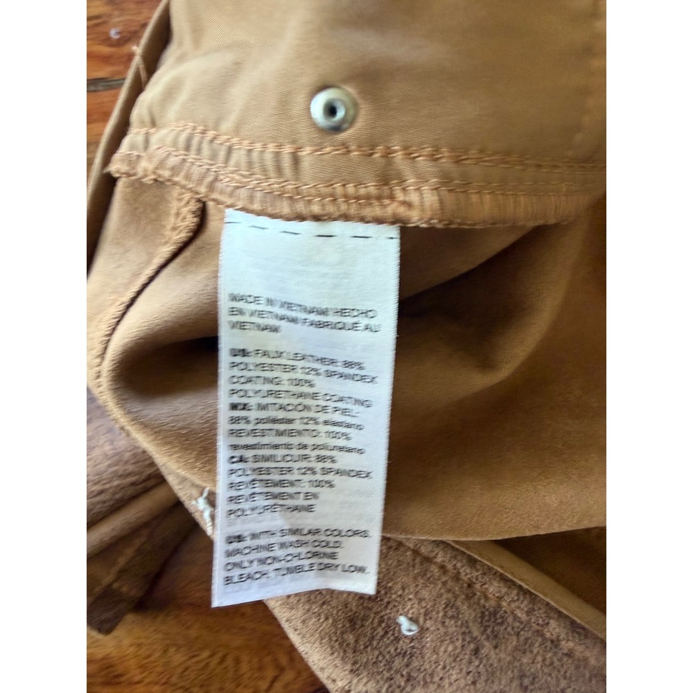 Chico's Womens Faux Leather Pants Tan Brown Size 2.5R 14 Western coastal Cowgirl - Picture 5 of 8